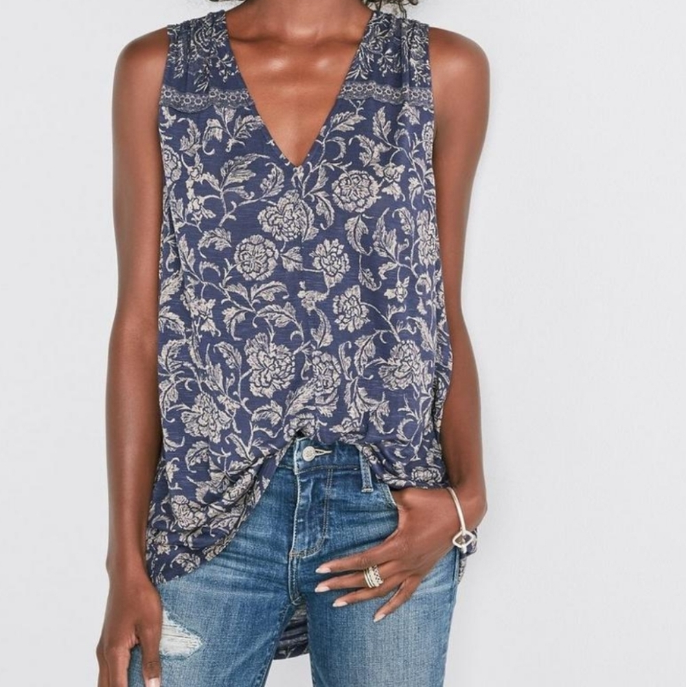 Lucky Brand | Printed Tunic Tank in Mint Multi